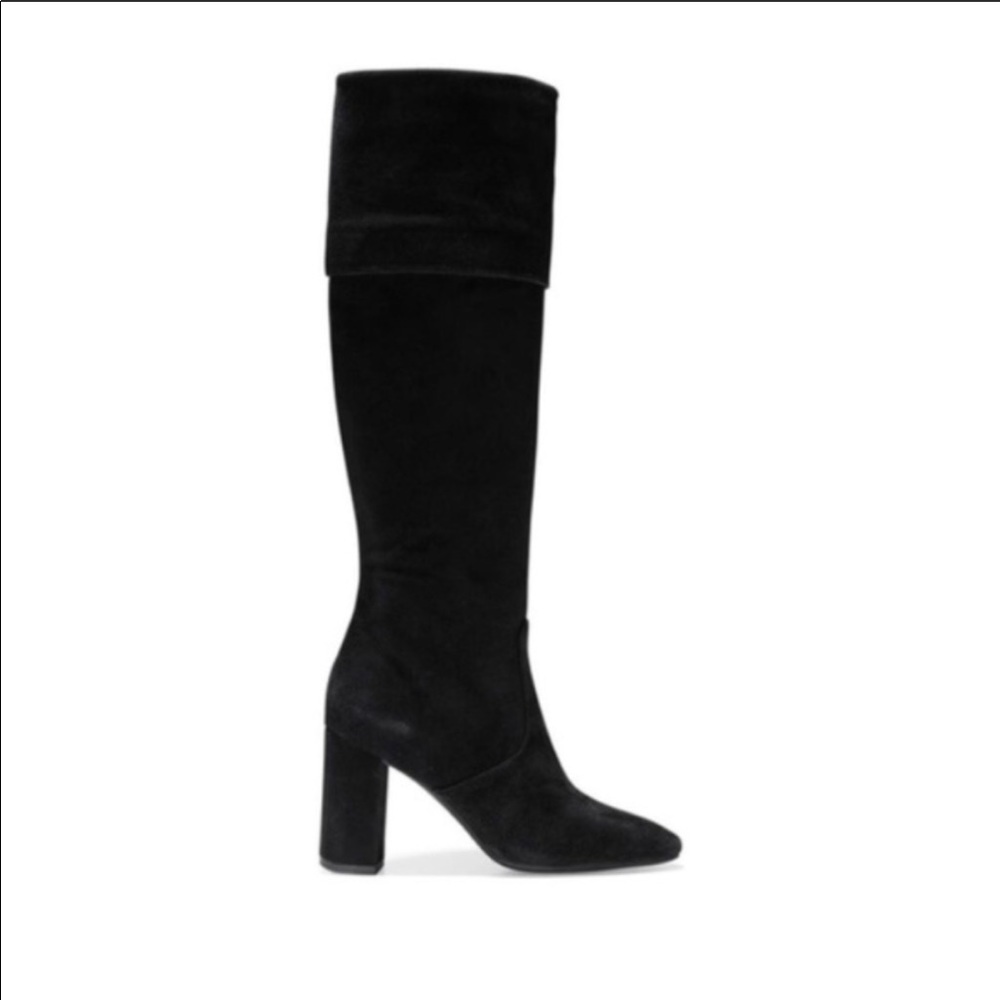 New Cole Hann Black Tess Suede Cuff boot